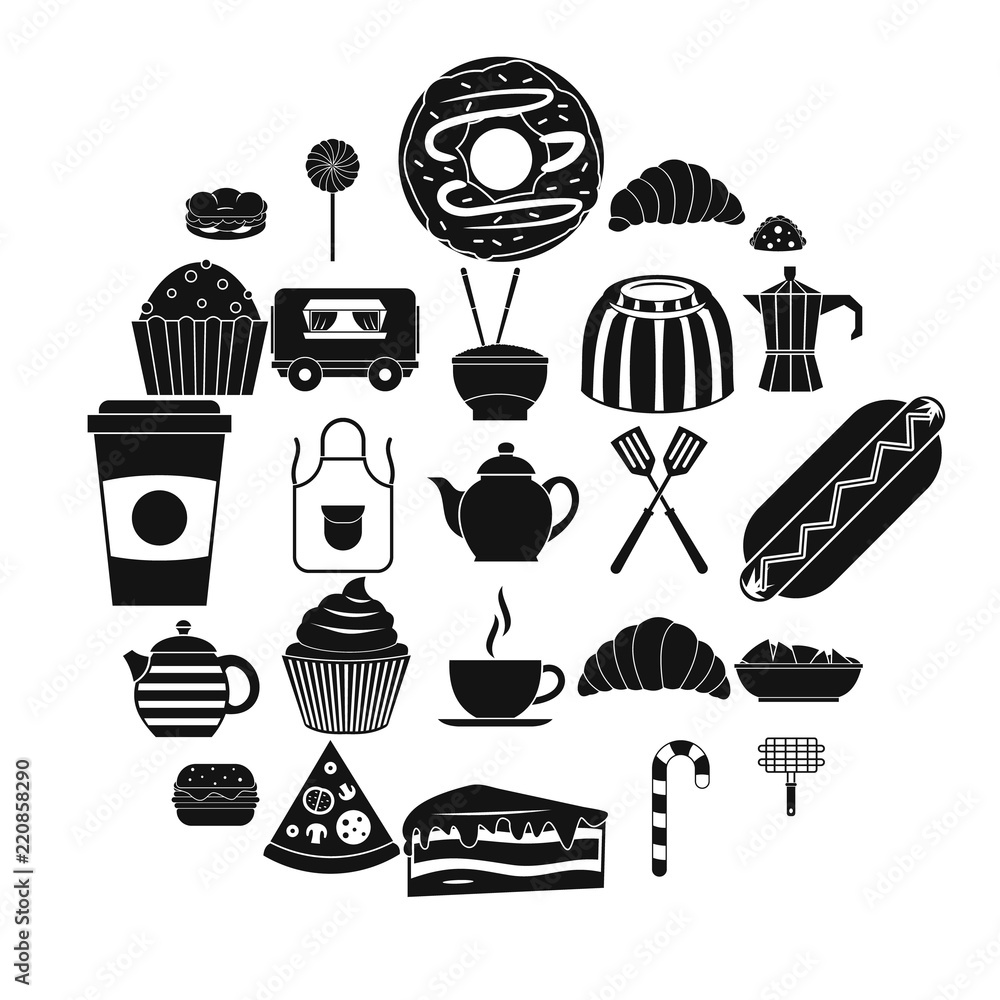 Poster ingestion icons set. simple set of 25 ingestion vector icons for web isolated on white background