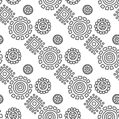 African and mexican aztec american tribal vector borders, frame patterns. Seamless pattern for your design.