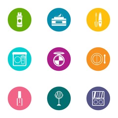 Outward appearance icons set. Flat set of 9 outward appearance vector icons for web isolated on white background