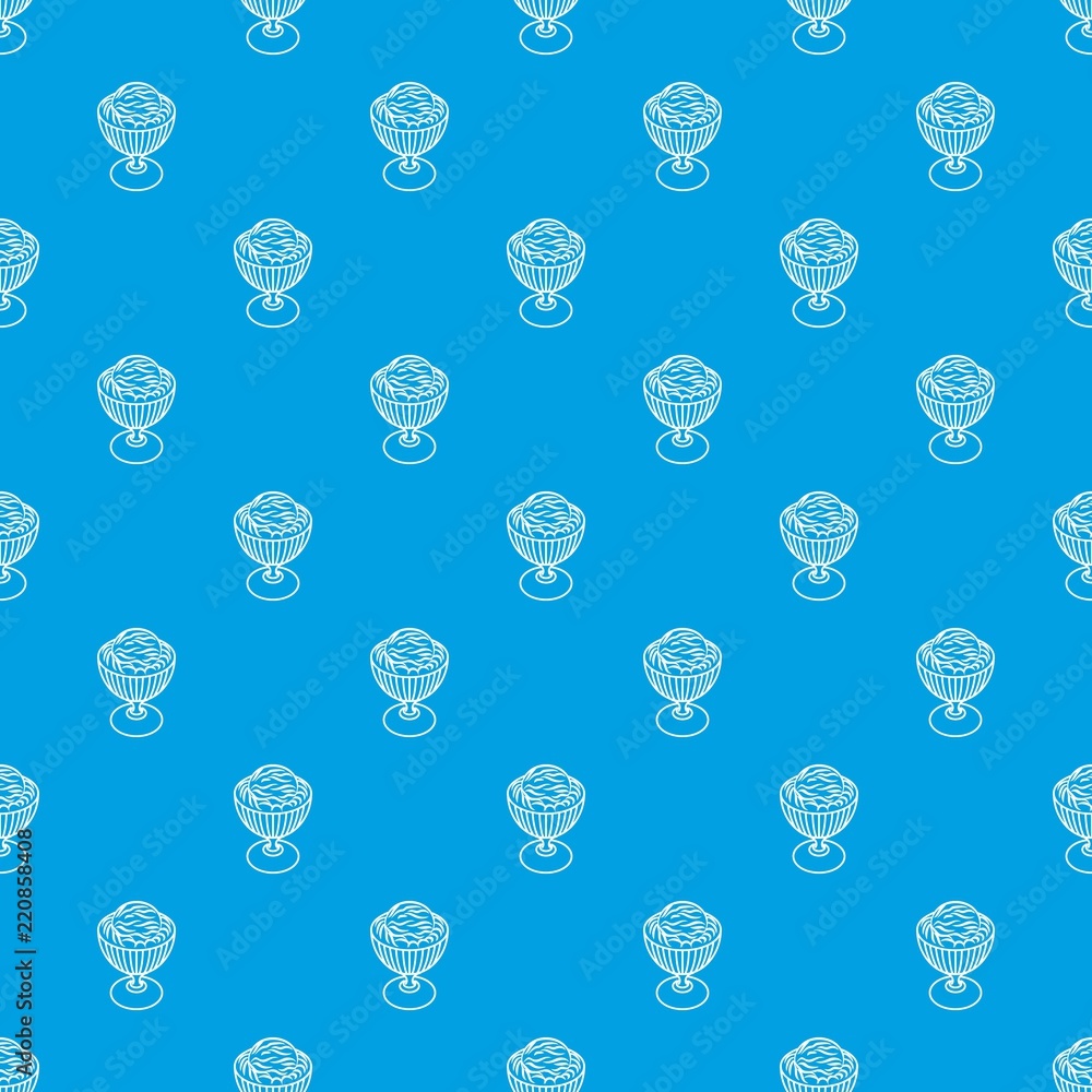 Poster ice cream in cup pattern vector seamless blue repeat for any use
