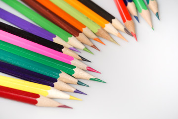 Color pencils white background colorful