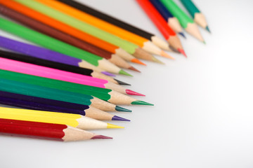 Color pencils white background colorful