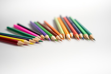 Color pencils white background colorful