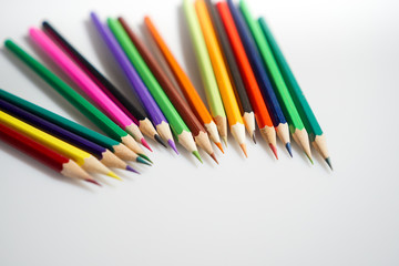 Color pencils white background colorful