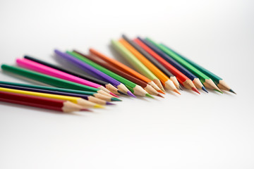 Color pencils white background colorful