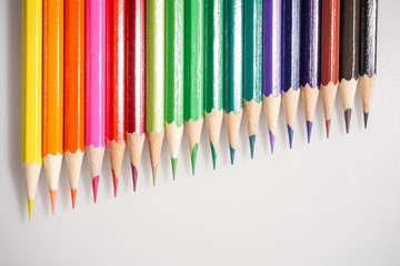 Color pencils white background colorful