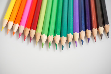 Color pencils white background colorful
