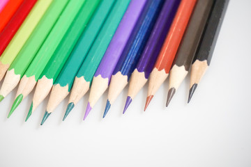 Color pencils white background colorful