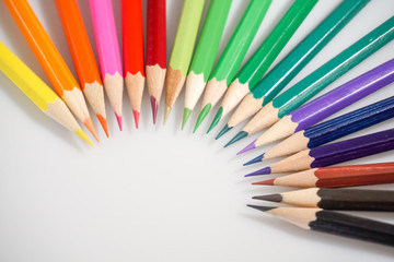 Color pencils white background colorful