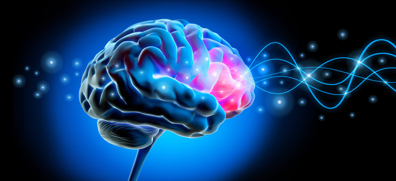 Gehirn mit Impuls - Stimulation