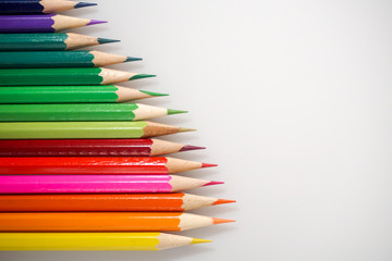 Fototapeta premium Color pencils white background colorful