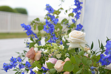 beautiful wedding decoration with flowers