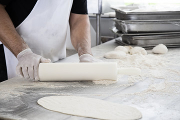 Pizza dough. Cooking process