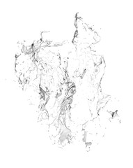 Isolated transparent splash of water splashing on a white background. 3d illustration, 3d rendering.