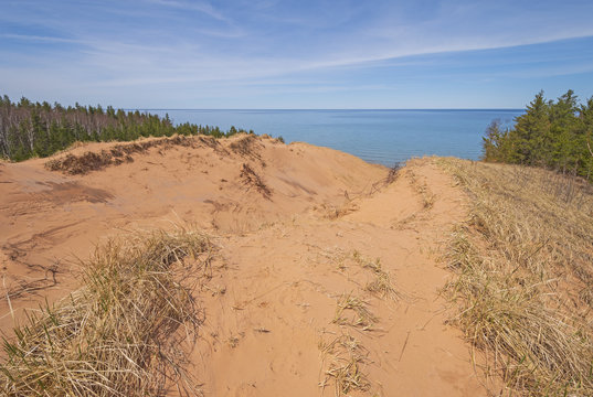 Looking at the Great Lakes over a Great Sand Dune