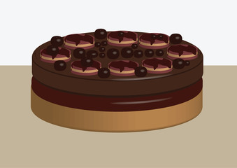 triple chocolate cake with pralines and cremini