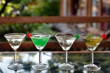 glasses of cocktails