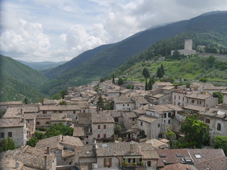Fototapeta na wymiar Assisi - panorama dal campanile della cattedrale San Rufino
