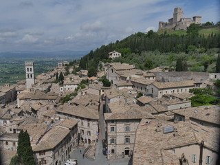 Obraz premium Assisi - panorama dal campanile della cattedrale San Rufino