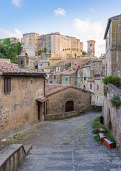 Scenic afternoon sight in Sorano, in the Province of Grosseto, Tuscany (Toscana), Italy.