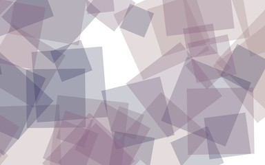 Multicolored translucent squares on white background. Red tones. 3D illustration