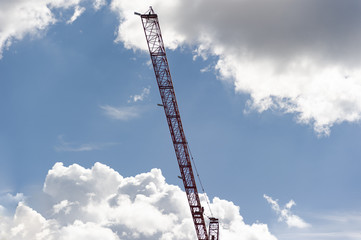 tower crane in the cloudy sky