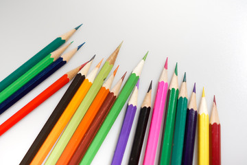 Color pencils white background colorful