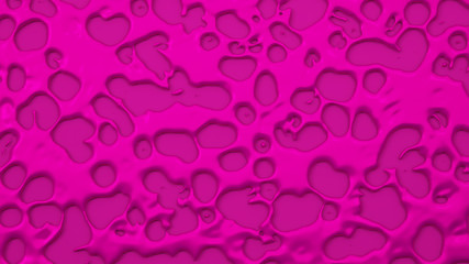 Pink abstract, three-dimensional background with flowing fluid flowing on the wall. 3d illustration, 3d rendering.