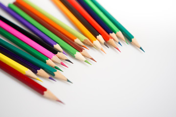 Color pencils white background colorful
