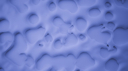 Blue abstract, three-dimensional background with flowing fluid flowing on the wall. 3d illustration, 3d rendering.