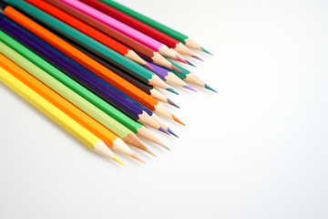 Color pencils white background colorful