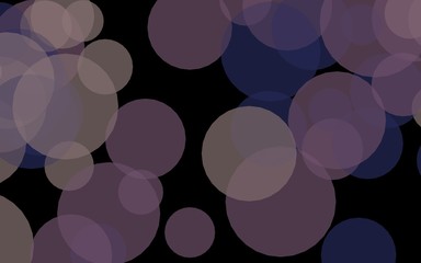 Multicolored translucent circles on a dark background. Red tones. 3D illustration