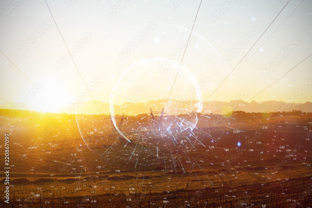 Poster composite image of image of earth with different times