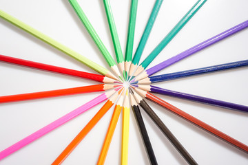 Color pencils white background colorful