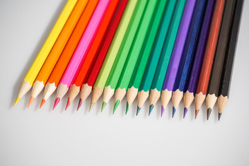 Color pencils white background colorful