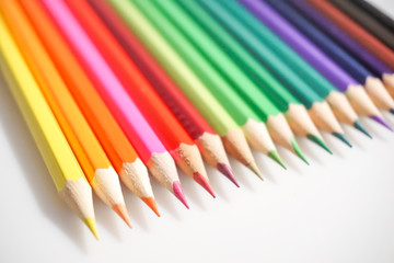 Color pencils white background colorful