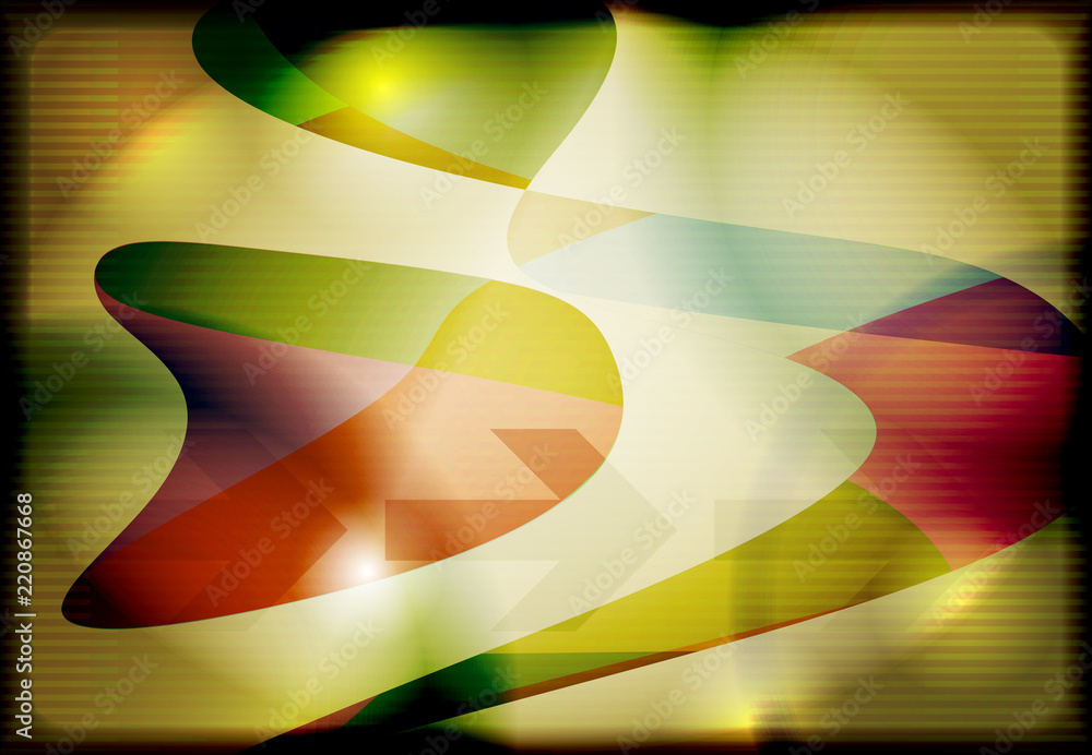 Poster Abstract dark template with color shapes. Vector