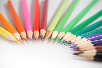 Obraz premium Color pencils white background colorful
