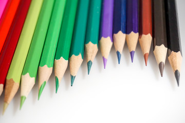 Color pencils white background colorful