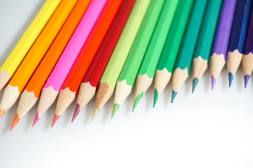 Color pencils white background colorful
