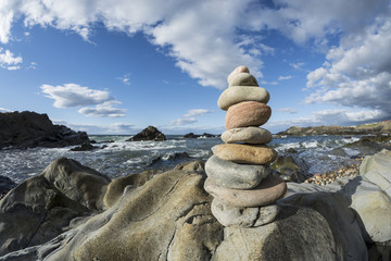 Steinstapel am Strand