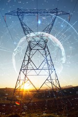 Composite image of image of earth with different times