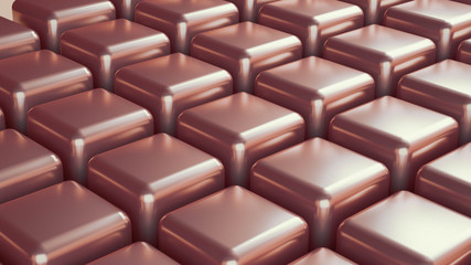 Abstract background with pastel pink glossy cubes, 3d illustration, 3d rendering.
