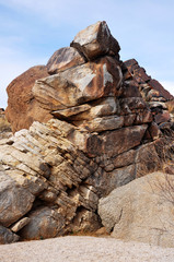 A pile of rocks in the Mojave desert