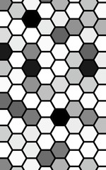 Black honeycomb with a gradient color. Isometric geometry. 3D illustration