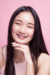 Fototapeta premium Portrait of beautiful young Asian woman.