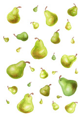 peras patron acuarela