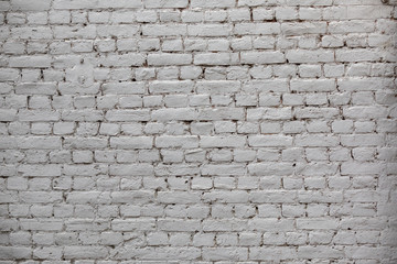 White Wall Background. Old Grungy Brick Wall Horizontal Texture. Brickwall Backdrop. Stonewall Wallpaper. Vintage Wall