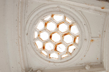 Honeycomb window white octagon