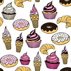 Sweets background. Vector illustration.